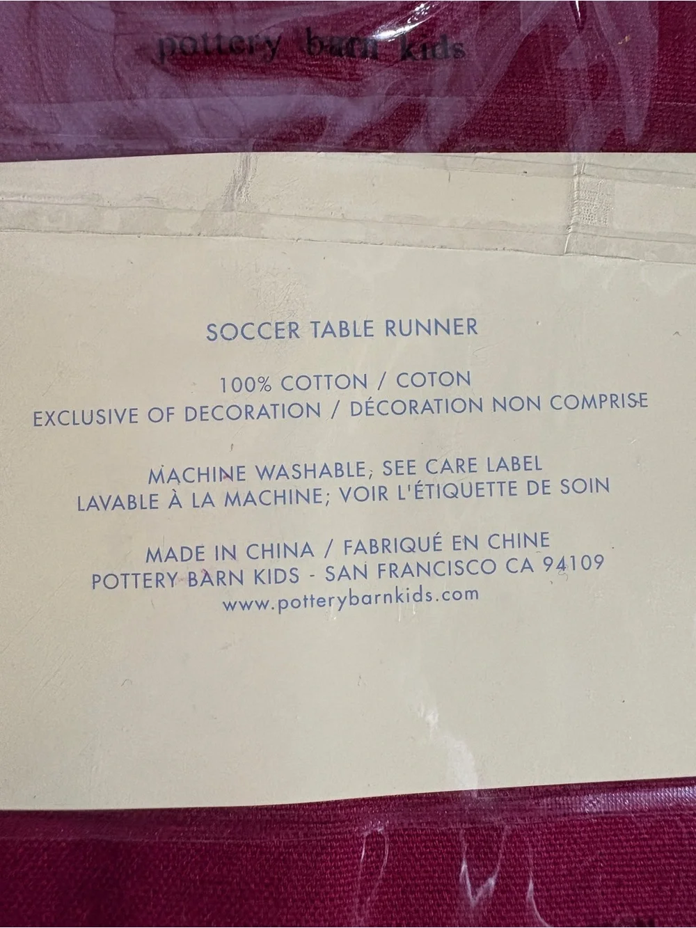 Pottery Barn Kids Baseball table runner Special occasion birthday linens